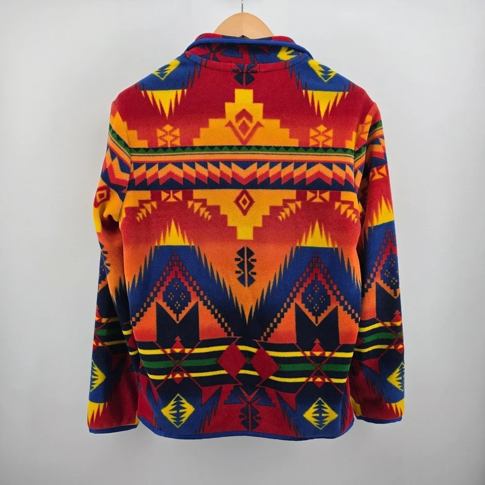 Polo Ralph Lauren Sportsman Southwestern Aztec Fleece Quarter Zip Pullover S